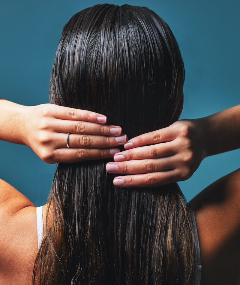 Model Touching Long Hair