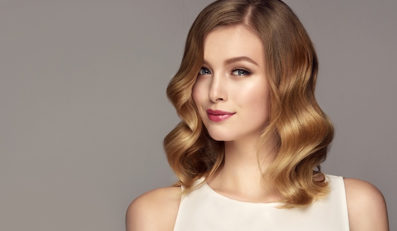 Ombre Hair Wavy Lob Blonde Brown